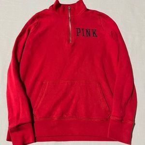 Pink Victoria’s Secret 3/4 zippy sweatshirt NFL Patriots size small